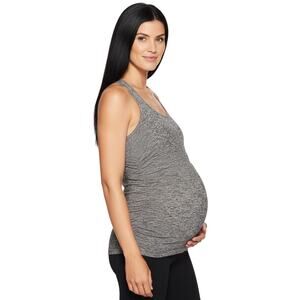 Beyond Yoga Maternity Racerback Tank Women’s XL Gray Scoop Neck Ruched NWT